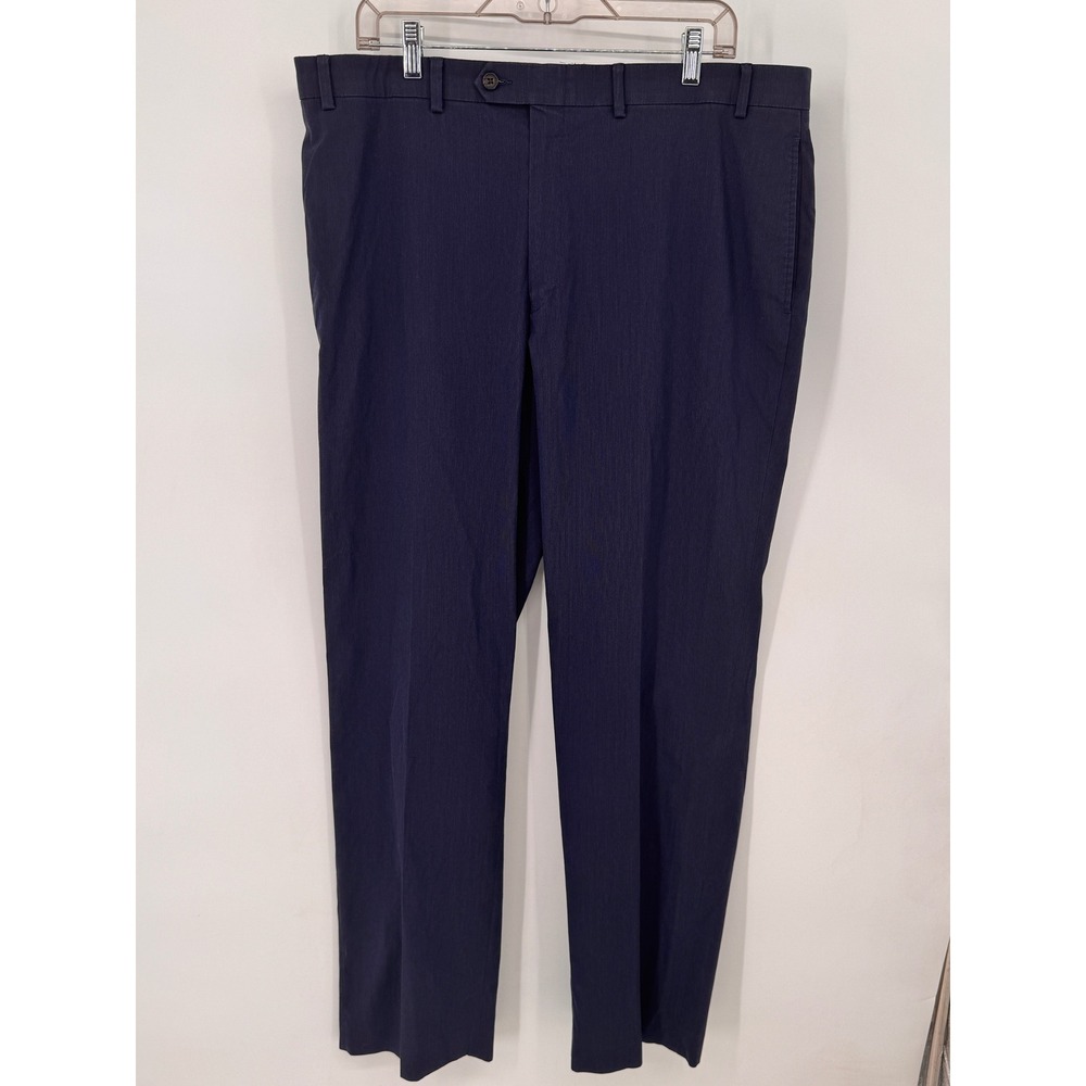 Ralph Lauren Dress Pants Men 38x32 Navy Blue EUC Flat Front Stretch Trousers